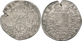 BRABANT - ½ Patagon 1631, Silver, PHILIPPE IV 1621-1665 Anvers. Croix de bâtons noueux accostée de la date, main en haut. R/. écu couronné.GH. 330.1; ...