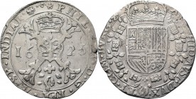 HEERLIJKHEDEN & STEDEN / LES SEIGNEURIES & VILLES - Patagon 1625, Silver, PHILIPPE IV 1621–1665, BOURGOGNE (FRANCHE COMTé) Dôle. Croix de bâtons noueu...