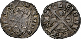 HEERLIJKHEDEN & STEDEN / LES SEIGNEURIES & VILLES - Esterlin s.d, Silver, JEAN de Flandres 1282–1292, LIEGE-LUIK Huy. Ecu portant un lion brandissant ...