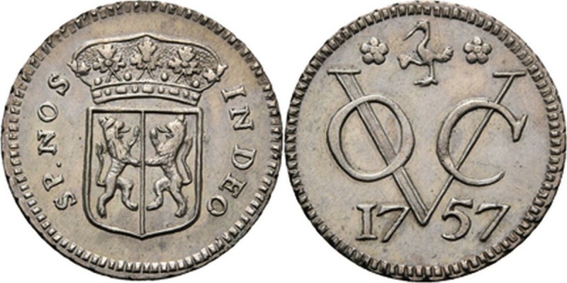 PROVINCIALE MUNTEN - ½ Zilveren duit 1757, Silver, Gelderland Gekroond provincie...