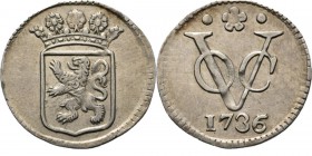 PROVINCIALE MUNTEN - Zilveren duit 1736 over 1735, Silver, Holland Gekroond provinciewapen. Kz. · ✿ · / VOC / jaartal. Gladde rand.Scho. 124.2.46 g. S...