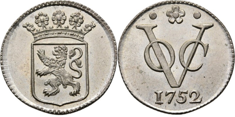 PROVINCIALE MUNTEN - Zilveren duit 1752, Silver, Holland Gekroond provinciewapen...