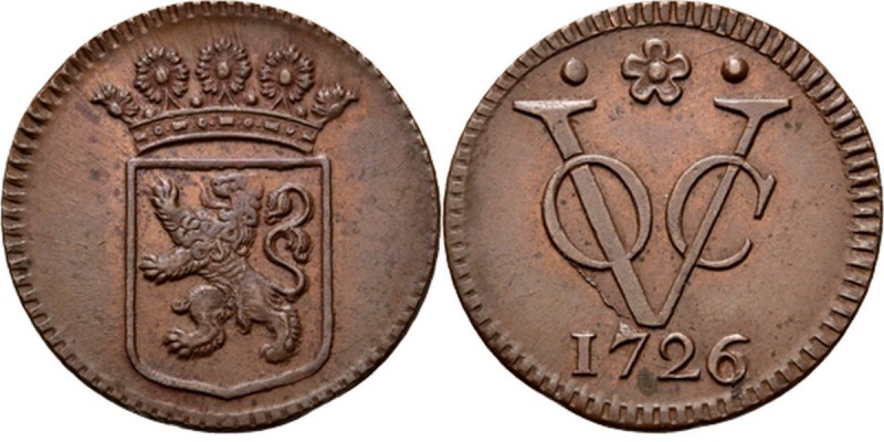 PROVINCIALE MUNTEN - Duit 1726, Copper, Holland Gekroond provinciewapen. Kz. · ✿...