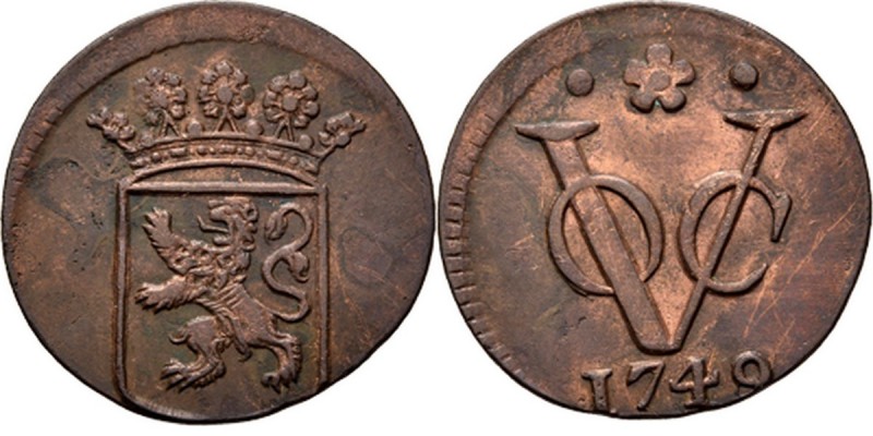 PROVINCIALE MUNTEN - Duit 1749, Copper, Holland Gekroond provinciewapen. Kz. · ✿...