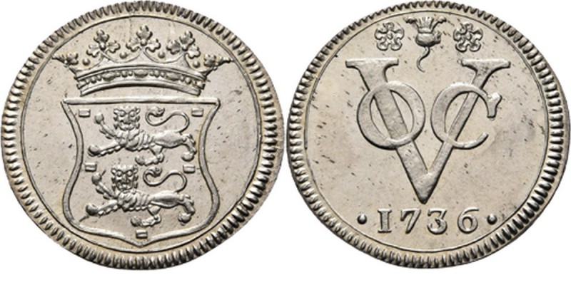 PROVINCIALE MUNTEN - Zilveren duit 1736, Silver, West–Friesland Gekroond geweste...