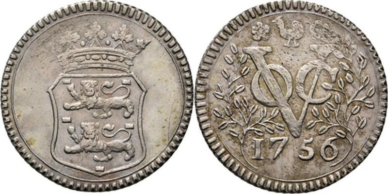 PROVINCIALE MUNTEN - Zilveren duit 1756, Silver, West–Friesland Gekroond geweste...