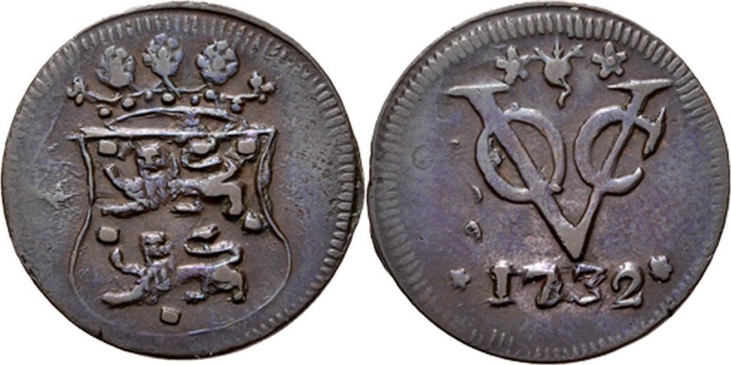 PROVINCIALE MUNTEN - Duit 1732, Copper, West–Friesland Gekroond provinciewapen. ...