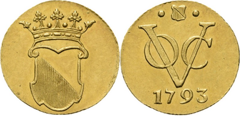 PROVINCIALE MUNTEN - ½ Gouden duit 1793, Gold, Utrecht Op het gewicht van een ha...