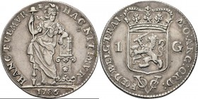 PROVINCIALE MUNTEN - 1 Gulden 1786, Silver, Utrecht Staande Nederlandse maagd, jaartal in afsnede. Kz. generaliteitswapen tussen waarde 1 - G, onder h...