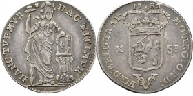 PROVINCIALE MUNTEN - X Stuiver 1786, Silver, Utrecht Staande Nederlandse maagd. Kz. generaliteitswapen tussen waarde X – ST. jaartal boven de kroon, o...