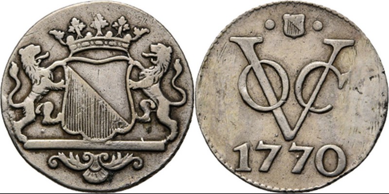 PROVINCIALE MUNTEN - Zilveren duit 1770, Silver, Utrecht Gekroond stadswapen tus...