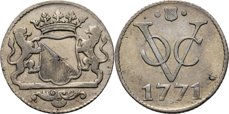 PROVINCIALE MUNTEN - Zilveren duit 1771, Silver, Utrecht Gekroond stadswapen tus...