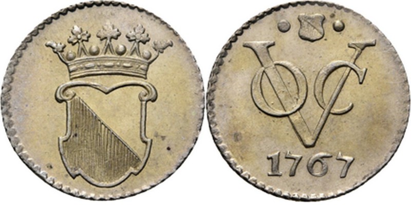 PROVINCIALE MUNTEN - ½ Zilveren duit 1767, Silver, Utrecht Gekroond stadswapen. ...