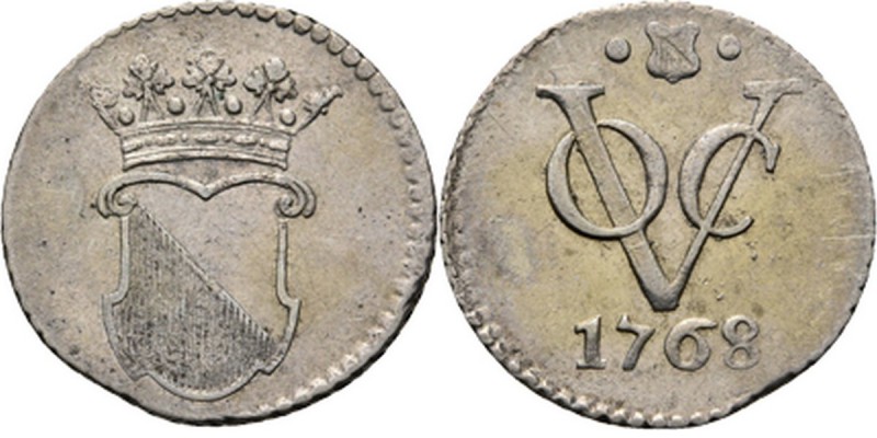 PROVINCIALE MUNTEN - ½ Zilveren duit 1768, Silver, Utrecht Gekroond stadswapen. ...