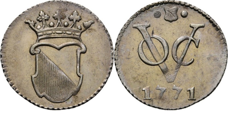 PROVINCIALE MUNTEN - ½ Zilveren duit 1771, Silver, Utrecht Gekroond stadswapen. ...