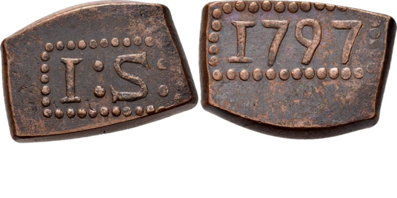 PROVINCIALE MUNTEN - 1 Stuiver-bonk 1797, Copper, Munten op Java geslagen I: S: ...