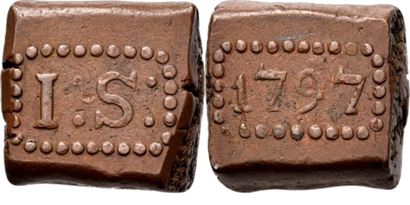 PROVINCIALE MUNTEN - 1 Stuiver-bonk 1797, Copper, Munten op Java geslagen I: S: ...