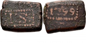 PROVINCIALE MUNTEN - 1 Stuiver-bonk 1799, Copper, Munten op Java geslagen I: S: in rechthoekige parelrand. Kz. jaartal in rechthoekige parelrand.Scho....