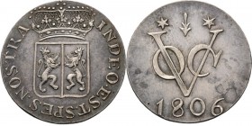 BATAAFSE REPUBLIEK 1799–1806 - Duit in zilver 1806, Silver, Munten in Nederland geslagen Gelderland. Gekroond provinciewapen INDEO· EST. SPES. NOSTRA....