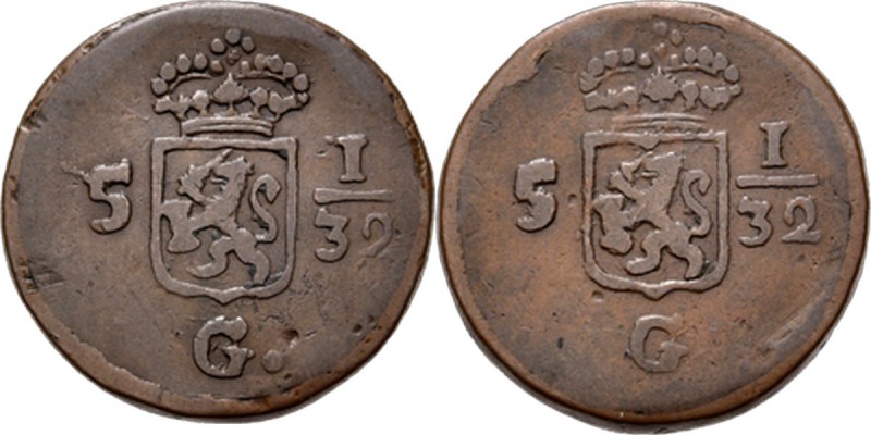 BATAAFSE REPUBLIEK 1799–1806 - ½ Duit z.j, Copper, Munten in Nederland geslagen ...