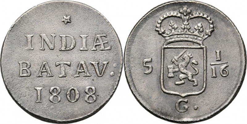 LODEWIJK NAPOLEON 1806–1811 - Duit in zilver 1808, Silver, Munten in Nederland g...