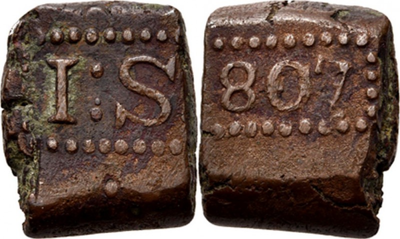 LODEWIJK NAPOLEON 1806–1811 - 1 Stuiver-bonk 1807, Copper, Munten op Java geslag...