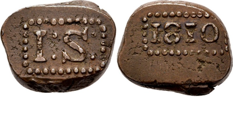 LODEWIJK NAPOLEON 1806–1811 - 1 Stuiver-bonk 1810, Copper, Munten op Java geslag...