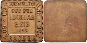 ONDERNEMINGSGELD / Plantation tokens - 1 Dollar Reis 1890, UNTERNEHMUNG GOERACH BATOE (ASAHAN, SUMATRA), Nederlands-Indische plantages Vz. UNTERNEHMUN...