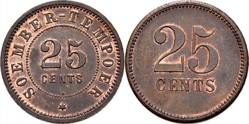 ONDERNEMINGSGELD / Plantation tokens - 25 Cents (ca. 1893–1910), SOEMBER TEMPOER...