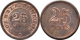 ONDERNEMINGSGELD / Plantation tokens - 25 Cents (ca. 1893–1910), SOEMBER TEMPOER (PASOEROEHAN, JAVA), Nederlands-Indische plantages Vz. SOEMBER-TEMPOE...