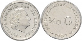NEDERLANDS WEST-INDIË / THE DUTCH WEST-INDIES - 1/10 Gulden 1959, Silver, JULIANA 1951–1980, DE NEDERLANDSE ANTILLEN SINDS 1951 Hoofd naar rechts. Kz....