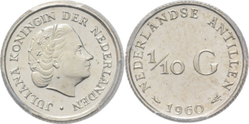 NEDERLANDS WEST-INDIË / THE DUTCH WEST-INDIES - 1/10 Gulden 1960, Silver, JULIAN...