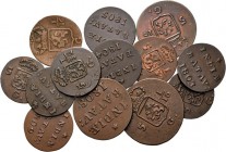 LOTS - Lot ½ en hele Duiten Bataafse Republiek en Koninkrijk Holland (13) Bestaande uit exemplaren van Holland, waaronder de ½ duiten (10) 1803 en 180...