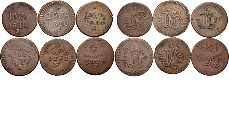 LOTS - Lot ½ Stuivers 1810 (6) Bestaande uit exemplaren van het Koninkrijk Holla...