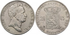 2½ Gulden of rijksdaalder 1840 Ouder hoofd naar rechts. Mmt. lelie, mt. mercuriusstaf. Te Utrecht geslagen.Sch. 257., Silver24.77 g. S Fraai +/Bijna z...