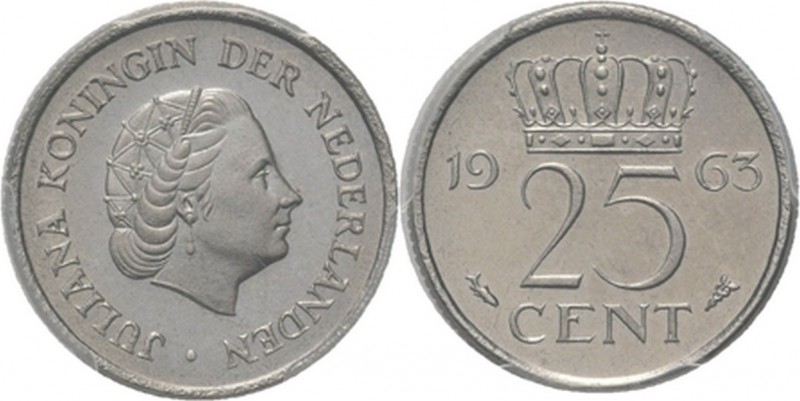 25 Cent 1963 Hoofd naar rechts. Mt. mercuriusstaf. TYPE I a (1950–1969). Mmt. vi...