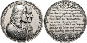 HISTORIEPENNIGEN - HISTORICAL MEDALS - JOHAN EN CORNELIS DE WITT TE 'S-GRAVENHAGE VERMOORD / THE BROTHERS DE WITT MURDERED. 1672 Dubbelportret. Kz. TW...