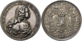 HISTORIEPENNIGEN - HISTORICAL MEDALS - VERHEFFING VAN WILLEM KAREL HENDRIK FRISO TOT ERFSTADHOUDER 1747, by door N. van Swinderen. Borstbeeld van de p...
