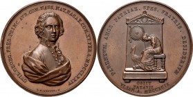 HISTORIEPENNIGEN - HISTORICAL MEDALS - OVERLIJDEN PRINS WILLEM GEORG te Padua 1799, by door J.P. Menger. Vervaardigd in 1837. Borstbeeld driekwart naa...