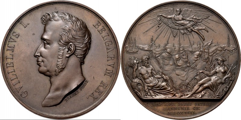 HISTORIEPENNIGEN - HISTORICAL MEDALS - KANAAL VAN HENEGOUWEN 1826, by door J. Br...