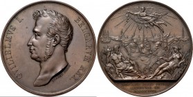 HISTORIEPENNIGEN - HISTORICAL MEDALS - KANAAL VAN HENEGOUWEN 1826, by door J. Braemt. Borstbeeld Willem I naar links. Kz. gezicht op het kanaal tussen...
