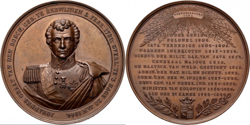 HISTORIEPENNIGEN - HISTORICAL MEDALS - OVERLIJDEN VAN JOHANNES GRAAF VAN DEN BOS...