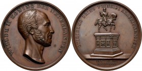 HISTORIEPENNIGEN - HISTORICAL MEDALS - 'S–GRAVENHAGE. STANDBEELD WILLEM DE ZWIJGER 1845, by door C. Bouvet. Hoofd van Koning Willem II naar rechts. Kz...