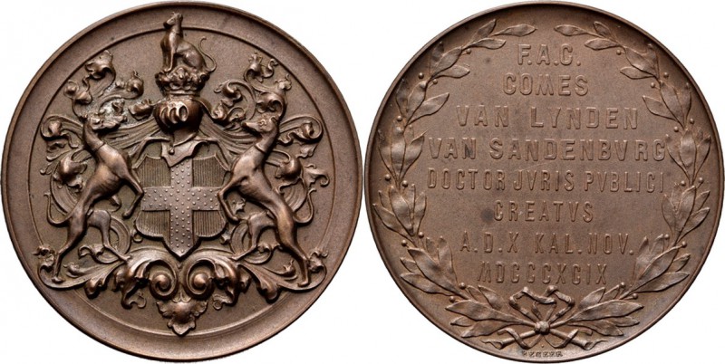 HISTORIEPENNIGEN - HISTORICAL MEDALS - UTRECHT. PROMOTIE F.A.C. GRAAF VAN LYNDEN...