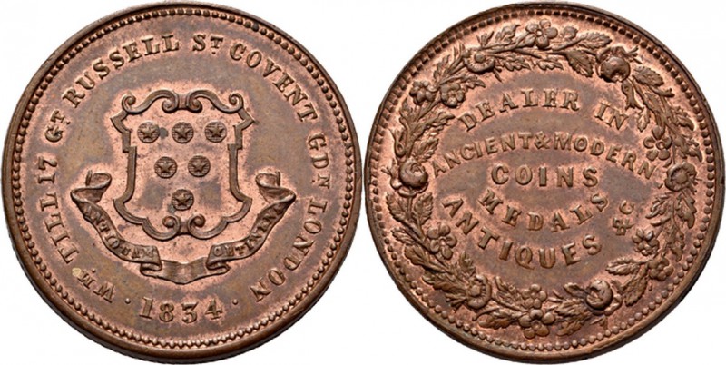 Foreign Medals - COMMEMORATIVE TOKEN WILLIAM TILL - COIN DEALER 1834, GREAT BRIT...