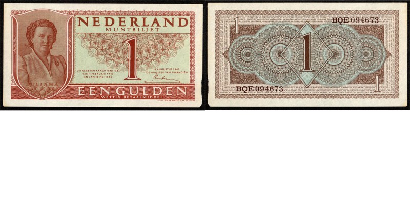 Netherlands - 1 Gulden type 1949 Muntbiljet ‘Juliana’. ht: Lieftink. 8 augustus ...