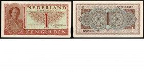 Netherlands - 1 Gulden type 1949 Muntbiljet ‘Juliana’. ht: Lieftink. 8 augustus 1949. sn: 3 letters 6 cijfers. Serie: BQE.Mev. 7-1b; P. 72; AV 7.1b; P...