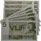 Netherlands - 5 Gulden type 1966 (8) Bankbiljet ‘Vondel 1’. ht: Schreuder - Holtrop. 26 april 1966. sn: 1 cijfer 2 letters 6 cijfers. Waaronder: Pares...