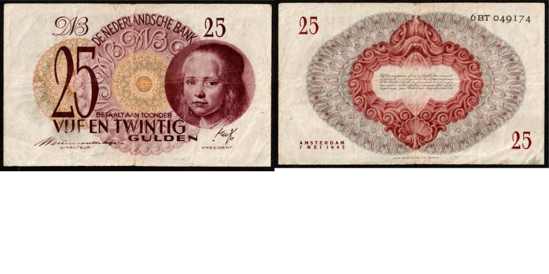Netherlands - 25 Gulden type 1945 Bankbiljet ‘Meisje in 't blauw van Verspronck’...
