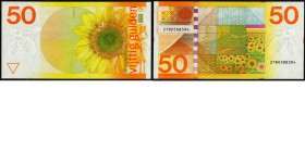 Netherlands - 50 Gulden type 1982 Zonnebloem, ht: Posthumus Meyjes - Duisenberg. Sn: 10 cijfers.Mev. 100-1; AV. 68.1a; PL83.b Vrijwel UNC